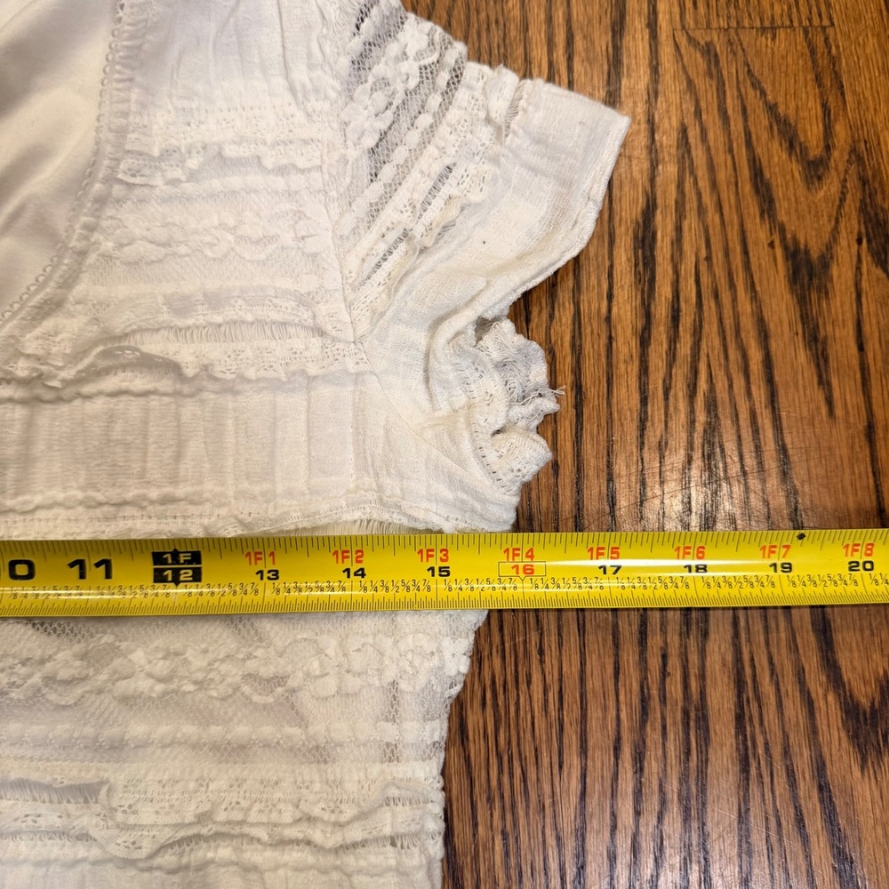 Good Days Project White Lace Tiered V-Neck Cap Sleeve Top Size XL - Picture 7 of 8